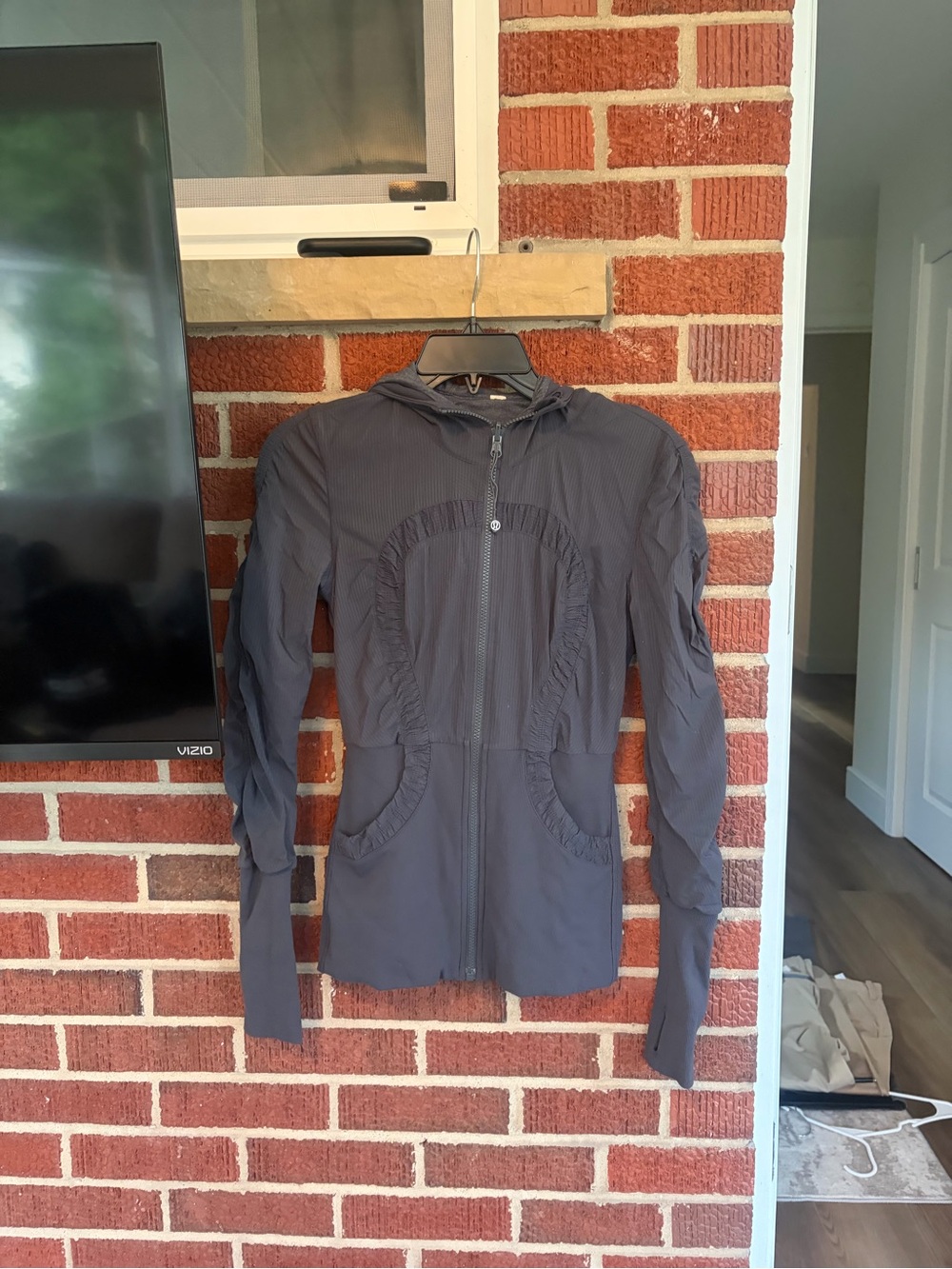 lululemon athletica Reversible Women's Dark Gray Hooded Bomber Jacket
